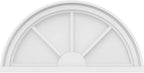 24"W x 12"H x 2"P Half Round 3 Spoke Architectural Grade PVC Pediment