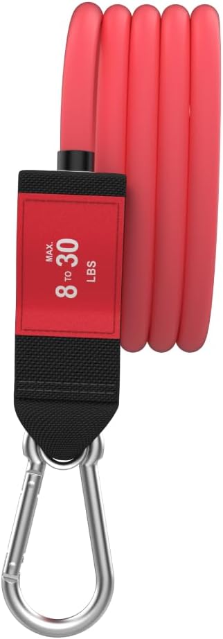 Bodylastics Stackable Resistance Band - Single Resistance Tube Exercise Band - Patented Snap Reduction Tech Workout Bands - Heavy Duty Fitness Bands - Malaysian Latex, Nickel-Coated Iron Clips