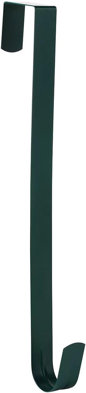 Wreath Hanger for Front Door, Slim Over The Door Hook, Easy to Use and Reusable Holiday Wreath Holder for Christmas, Thanksgiving, Halloween and Daily Décor (12" Green, 1)