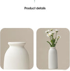 Ceramic Vase Set-3, Small Flower Vases for Decor, Modern Boho Farmhouse Style, Decorative Vases for Pampas Grass & Dried Flowers, Distressed Finish (White)