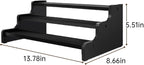 Wooden Cologne Organizer for Men, Perfume Organizer Stand, Cologne Stand with Anti-Slip Washers, Wooden Display Risers Stand for Dessert, Cupcake, Display Shelf Riser Stand for Decoration Makeup Black, 3-tier-13.8in