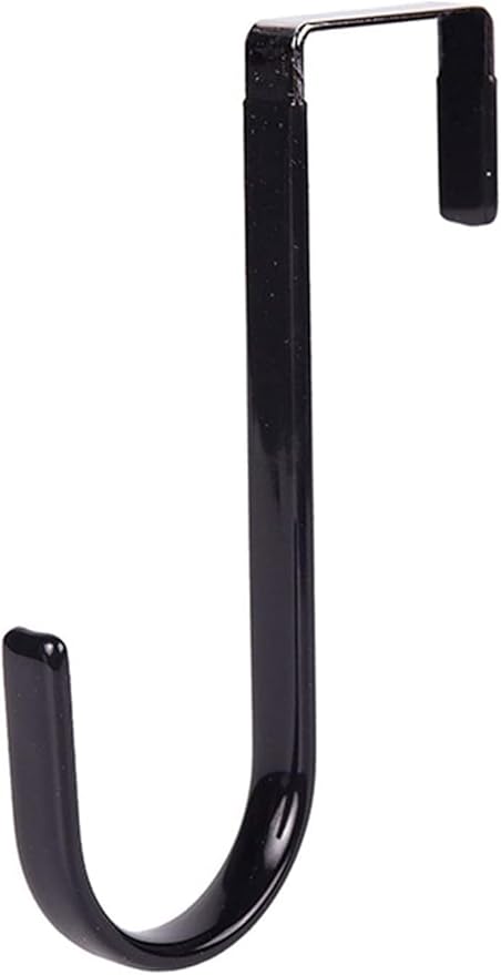 Black Wreath Hanger, Strong Bearing Fall Wreath Christmas Halloween Decorations Carbon Steel Wreath Door Hook 5" Height Wreath Hangers, Front Door Metal Over The Door Single Hook, Wreath Hangers