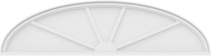 Ekena Millwork 64"W x 17"H x 2"P Elliptical 4 Spoke Architectural Grade PVC Pediment