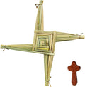 Enrichoice st brigid cross and Wooden cross set Woven Cross | Authentic Handmade Irish Blessing Art | Eco-Friendly for wall decor