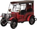 Vintage Style Classic Car Miniature - Antique Retro Tin Decor, Display Ornament, Home Interior Accent (Red)