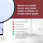 Haute Decor Attract Magnetic Wreath Hanger (Silver) - Set of 2 Magnets - for 2 Metal Doors/Surfaces or 1 Single-Pane Glass Door/Window - Holds up to 10 lbs.