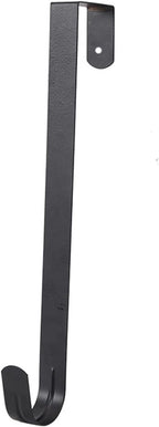 10" Wreath Hanger, Metal Hooks for Front Door Christmas Decoration, Over The Door Hooks Black