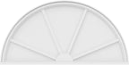 Ekena Millwork 50"W x 25"H x 2"P Half Round 4 Spoke Architectural Grade PVC Pediment