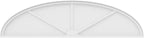 76" W x 20" H x 2" P Elliptical 3 Spoke Architectural Grade PVC Pediment