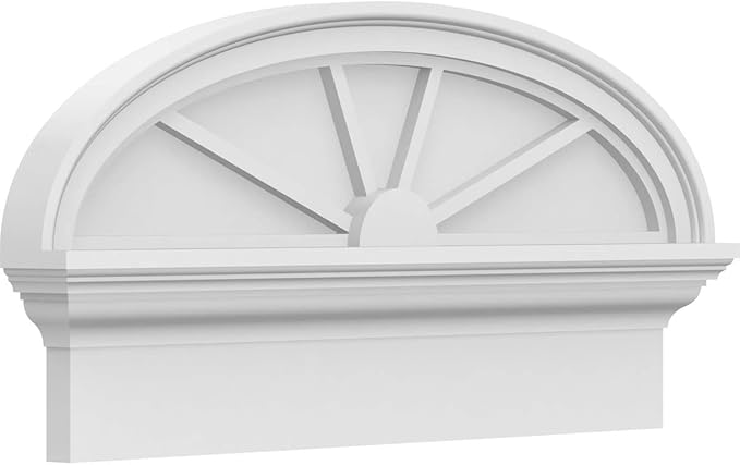 26" W x 13-3/8"H x 2-3/4"P Elliptical 4 Spoke Architectural Grade PVC Combination Pediment