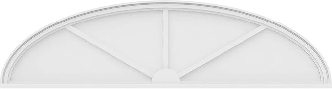 68" W x 18" H x 2" P Elliptical 3 Spoke Architectural Grade PVC Pediment