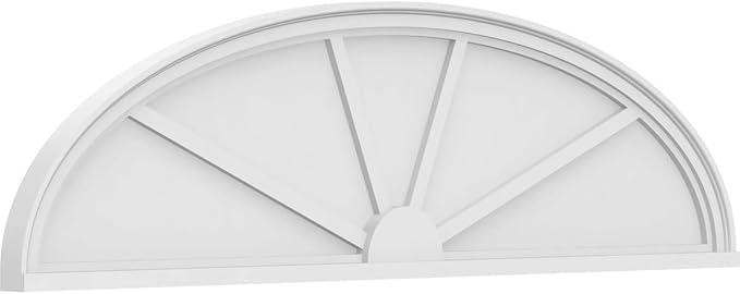 Ekena Millwork 62"W x 16-1/2"H x 2"P Elliptical 4 Spoke Architectural Grade PVC Pediment