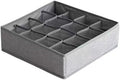 Underwear Organizer with Drawer Dividers, Foldable Fabric Dresser Closet Organizers Bins, Bedroom Cabinet Organization and Storage Box for Baby Clothes, Undies, Ties，Sock-Dark Grey (16cell)