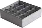 Underwear Organizer with Drawer Dividers, Foldable Fabric Dresser Closet Organizers Bins, Bedroom Cabinet Organization and Storage Box for Baby Clothes, Undies, Ties，Sock-Dark Grey (16cell)