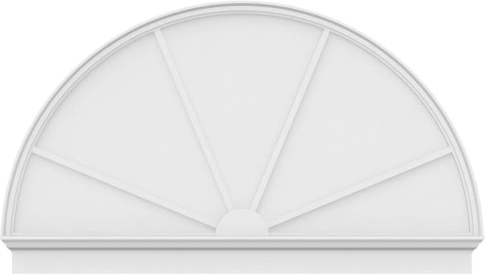 72"W x 42-3/4"H x 2-3/4"P Half Round 4 Spoke Architectural Grade PVC Combination Pediment
