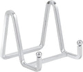 Plate Holder Easel Display Stand - 3 inch Metal Plate Stands for Display - Tabletop Picture Stand - Silver Iron Easels for Display Pictures | Photo Frames | Book | Decorative Plates | Plaque-1 Pack