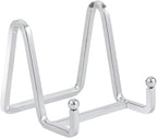 Plate Holder Easel Display Stand - 3 inch Metal Plate Stands for Display - Tabletop Picture Stand - Silver Iron Easels for Display Pictures | Photo Frames | Book | Decorative Plates | Plaque-1 Pack
