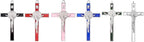 VINETEN Crucifix - Saint Benedict Crucifix Wall Cross Give Blessing and The Spiritual Sacred Pink Enamel Wall Cruciifx for Girl 5 Inch