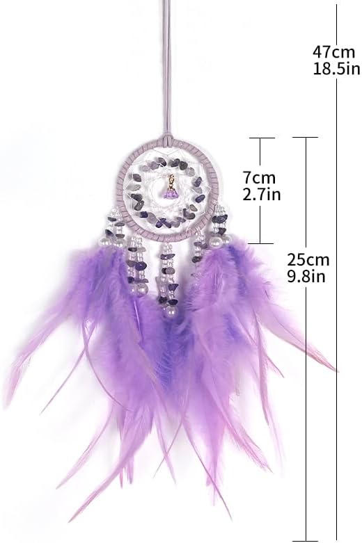 Dream Catchers for Cars,Boho car Decor,Small Feather Dream Catcher Hanging Car Deco Accessories for Women (Pink)