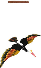 WitnyStore Wooden Bird Mobile 24" Black Crane Stork Hand Made Painted Wood Flapping Wing Birds Hanging Ceiling Decor Wind Chimes Handcrafted Art Animal Decorative Collectibles Décor Gifts Souvenirs