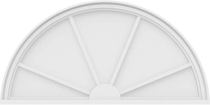 Ekena Millwork 42"W x 21"H x 2"P Half Round 4 Spoke Architectural Grade PVC Pediment