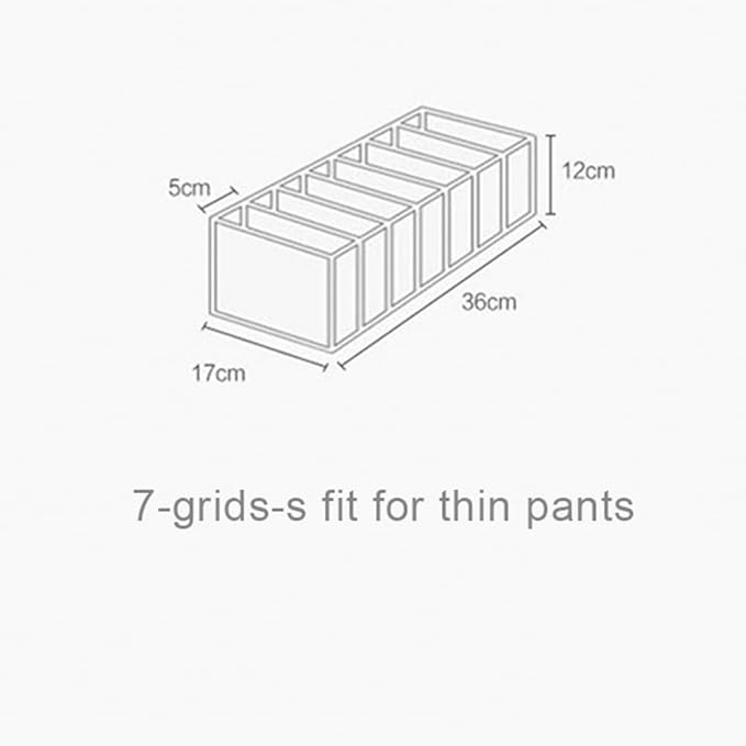 HSLFUAI 2 Pack Drawer Organizer for Thin Jeans,Pants,T-shirts Foldable Closet Organizer Drawer Soft Fabric Dresser Drawer Divider Bins for Thin Jeans,Pants,T-shirts (White-7M-2PCS)