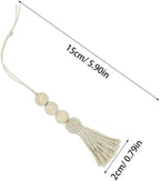 BESPORTBLE 8pcs Wood Bead Garland Ornaments Farmhouse Beads with Tassel Ornaments Hanging Decoration for Closet Handle Door Handle
