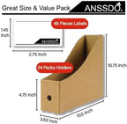 ANSSDO 6 Pack Brown Cardboard Magazine Holder Premium Kraft Magazine File Holder Magazine Organizer, Magazine Storage Box, Large Volume Magazine File Organizer as Book Bins or Folder Holder for Desk