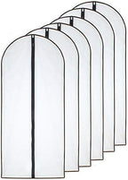 Hanging Garment Bag (Set of 6) Lightweight Clear Full Zipper Black Dress Bags PEVA Garment Breathable Bags Cover for Closet Clothes Storage (24'' X 60'', Black)