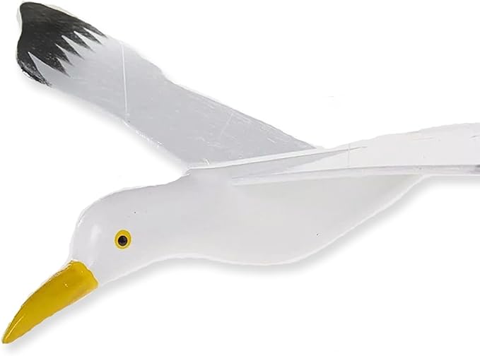 WitnyStore 28" White Black Seagull Wooden Flying Bird Mobile Kinetic Hanging Sculpture for Adult Collectors Handcrafted Room Decoration Display Art Dynamic Overhead Ornament