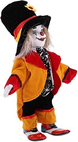 Taotenish Clown Doll Porcelain Clown Model Porcelain Doll Circus Props Delicate Arts Crafts for Home Decoration Desk Ornaments 18cm