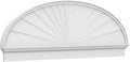 78" W x 26-3/8"H x 2-3/4"P Elliptical Sunburst Architectural Grade PVC Combination Pediment
