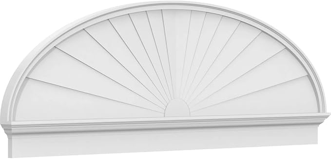 78" W x 26-3/8"H x 2-3/4"P Elliptical Sunburst Architectural Grade PVC Combination Pediment