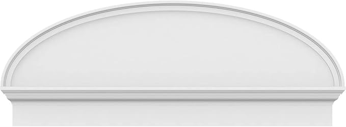 48" W x 18-7/8"H x 2-3/4"P Elliptical Smooth Architectural Grade PVC Combination Pediment