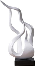 Abstract Sculpture Decor Modern Art Gift Holy Flame Figurine Statue for Home Office Living Dining Room White 16.5 Inch