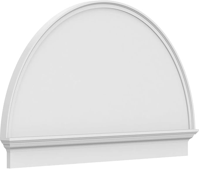 54"W x 33-3/4"H x 2-3/4"P Half Round Smooth Architectural Grade PVC Combination Pediment