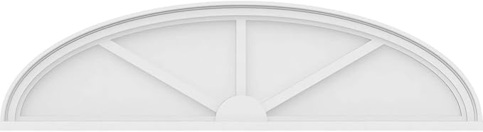 50" W x 13-1/2"H x 2" P Elliptical 3 Spoke Architectural Grade PVC Pediment