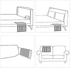 HAOMAIJIA Anti Slip Sofa Armrest Organizer Arm Chair Bedside Caddy Storage Organizer For Recliner Couch With 6 Pockets For Cell Phone Tv Remote Control Magazines (grey blue)