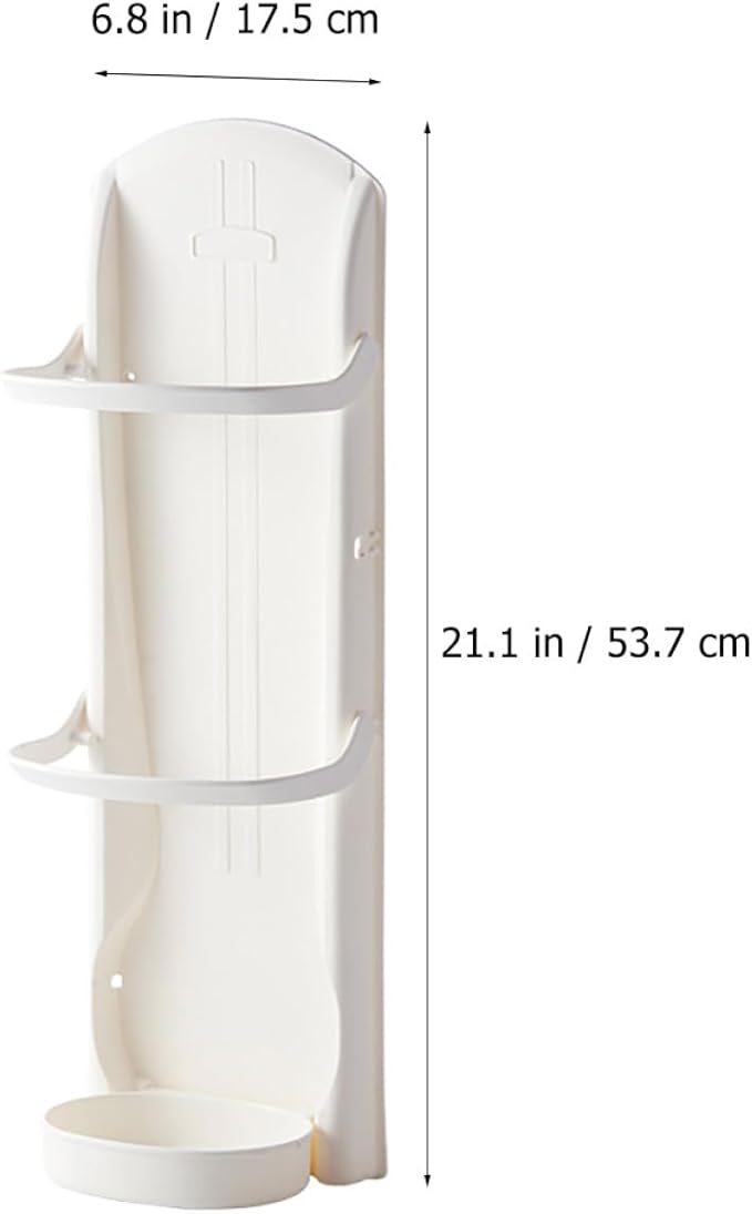 BESPORTBLE Wall-Mounted Umbrella Stand Rack with Drip Tray Space-Saving Storage Organizer for Home Office Entryway Sturdy White Hanging Umbrella Holder for Restaurants and Families