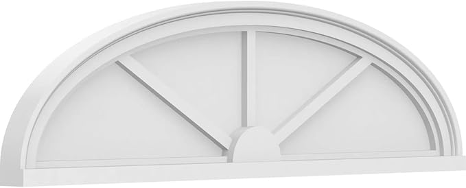 40" W x 11" H x 2" P Elliptical 3 Spoke Architectural Grade PVC Pediment
