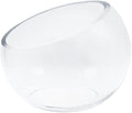 WGVI Slant Cut Bowl Glass Vase, Width 5.5", Height 4.5", Clear Terrarium, Candy Dish, Fruit Jar, Floral Container for Wedding Party Event, Home Office Decor, 1 Piece