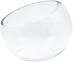 WGVI Slant Cut Bowl Glass Vase, Width 5.5", Height 4.5", Clear Terrarium, Candy Dish, Fruit Jar, Floral Container for Wedding Party Event, Home Office Decor, 1 Piece