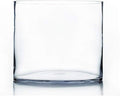 WGV Cylinder Vase Bulk, Width 10", Height 8", Clear Wide Large Diameter Flower Glassware, Floral Container, Planter Terrarium for Wedding Party Event, Home Accent Decor, 4 Pieces