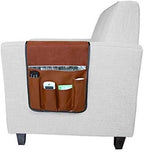 5 Pockets TV Remote Control Holder Couch Sofa Tray Armrest Organiser Oxford Chair Couch Caddy Sofa Armrest Bag Bedside Storage Hanging Organiser for Magazine Books Snack Mobile DVD Cellphone (PU-A)