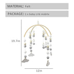 WAYUTO Neutral Handmade Felt Ball Ceiling Mobile - White Cloud