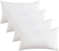Covers & All Throw Pillow Inserts Only (Pack of 4, White) 65 GSM Non-Woven Fabric with 15D Silicon Fiber Filling, Durable Soft Universal uses for Home Decor Office Indoor Outdoor (Rectangle 16" x 24")