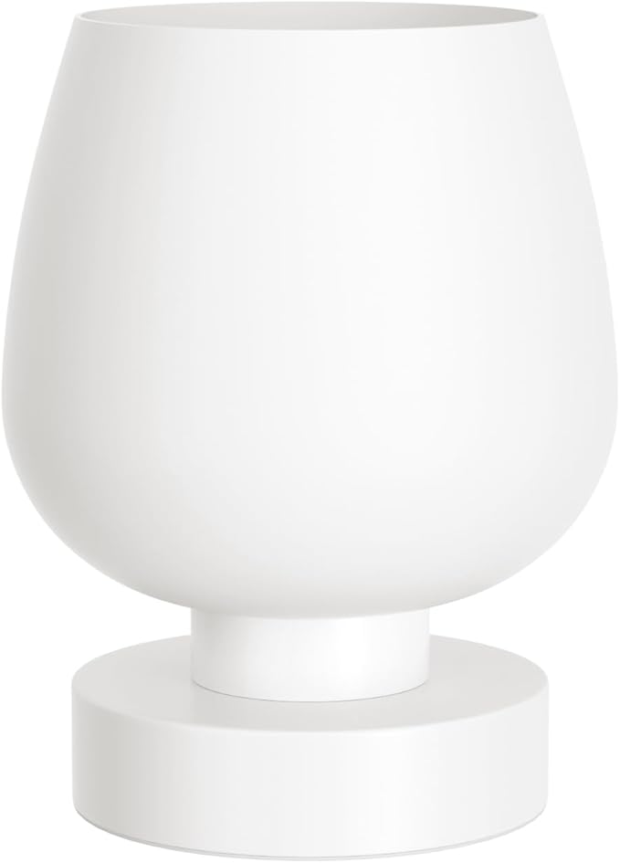 Seealle Touch Table Lamp for Nightstand - Small Bedside Lamp for Bedroom Living Room Night Stands, Desk Lamp with White Glass Shade for Small Spaces, 3 Way Dimmable, LED Bulbs, Gifts