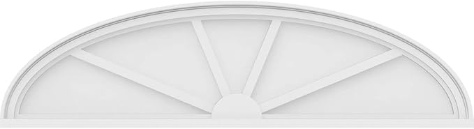 Ekena Millwork 52"W x 14"H x 2"P Elliptical 4 Spoke Architectural Grade PVC Pediment