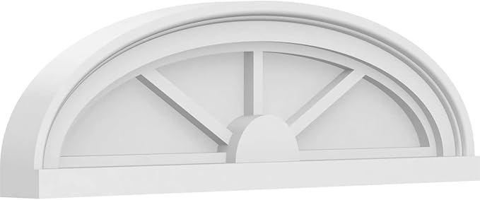 24" W x 7" H x 2" P Elliptical 3 Spoke Architectural Grade PVC Pediment