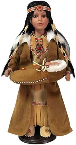 KINNEX COLLECTIONS SINCE 1997 16" Collectible Native American Indian Porcelain Doll (Aditi) D16750
